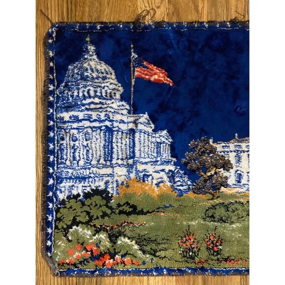 Vintage JFK Tapestry Art 60's Decor White House John F. Kennedy President - Picture 5 of 8